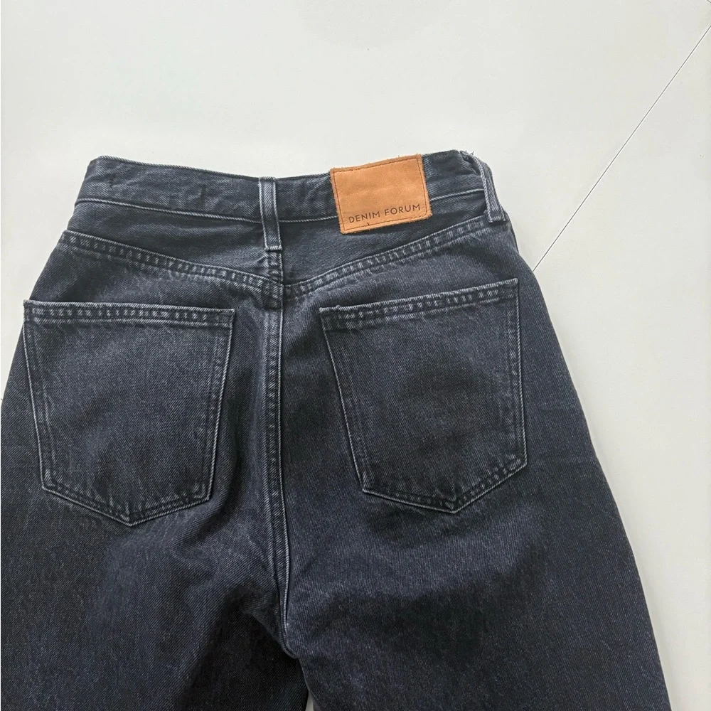 Denim Forum Aritzia Black Farrah Jeans High-Rise Wide-Leg, Size 27, LIKE NEW - Picture 4 of 4